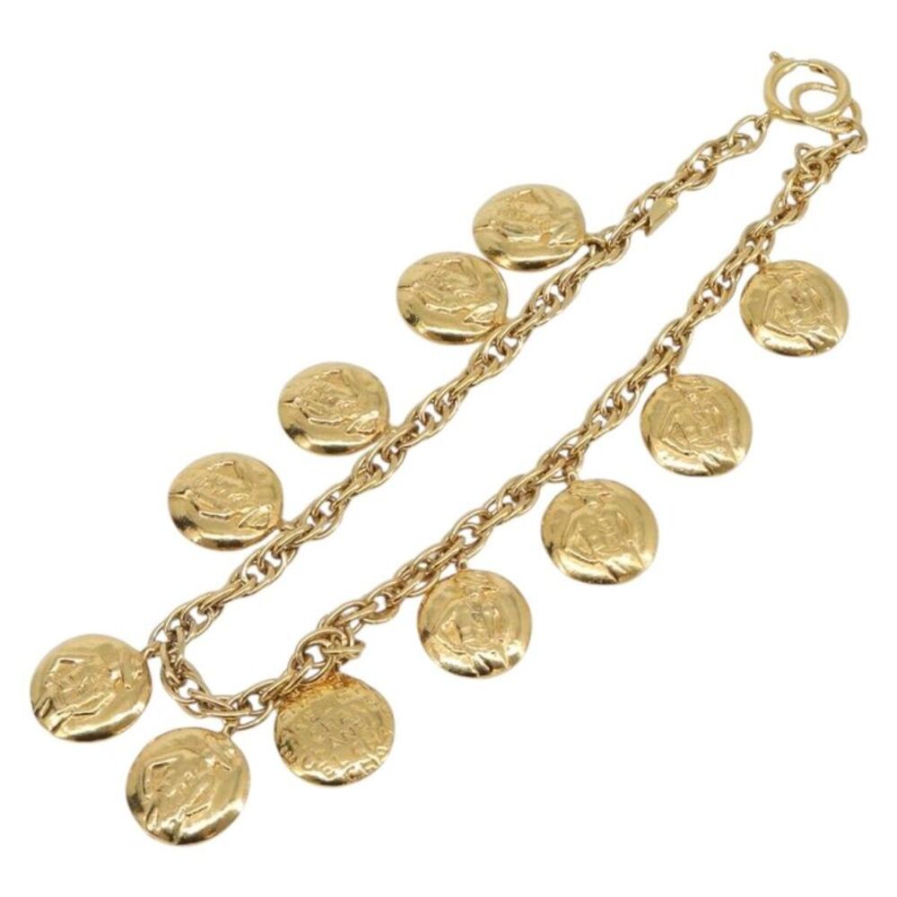 Chanel Vintage Diamond Coco Mademoiselle Long Metal Gold Metal Necklace Jewelry